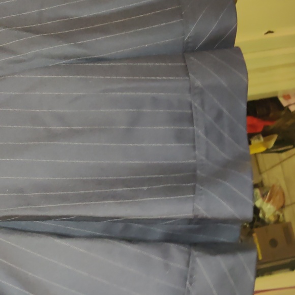 MOSCHINO PINSTRIPE TRUMPET SKIRT IN BLACK  WOOL SIZE 8 - Picture 7 of 10